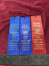 Vintage 1953 South Dakota State College Agriculture Ribbons, Lot of 3, Jacks. picture