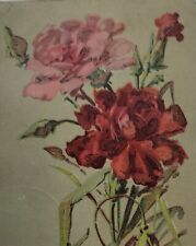 Vintage Postcard Beautiful Flowers Pink and Red Roses Blooms Floral Art 1908 picture