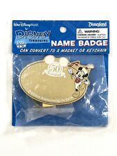 Disneyland Walt Disney Treasure World Name Badge Keychain 50th Anniversary NEW picture