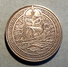 Viking Long Ship Nordic Sailor  Coin Token Dollar size Nice details picture