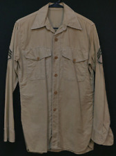 WWII USMC Marine Corps Platoon Sergeant Khaki Summer Issue Shirt Late-War Mfg. picture