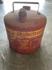Vintage Eagle Brand Model 505 5 Gallon Galvanized Red Painted Fuel Gas Can picture