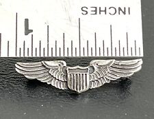Small WWII Army Air Corps Sterling Silver Pilots Wings Pin 1” By LGB picture