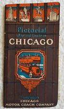 Vintage 1927 Chicago Motor Coach Company Pictorial Map Of Chicago Rare picture