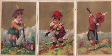 1800s Victorian Trade Card Lot -Boy's in Kilts picture
