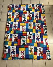 Vintage Disney Mickey Goofy Minnie Color Block Reversible Twin Full Comforter picture
