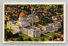 Postcard Airplane View, West Virginia State Capitol. Charleston,  W. VA. picture