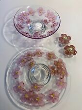Lancaster Glass 4 pc lot Pink Colony Dogwood Pattern 1940 s  picture