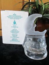 Partylite Crescent Moon Glass Tea light Votive Candle Holder Clear Frosted Glass picture
