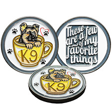 BL14-003 Cute K9 Puppy in coffee mug canine challenge coin police service dog ha picture