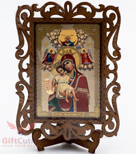 Wooden Icon of Mother of God Virgin Mary Axion Estin Икона Б.М. Достойно есть picture