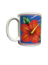 Hilo Hattie Hawaii Coffee Cup 1997 Red Hibiscus Tropical Flower Tourist Mug picture