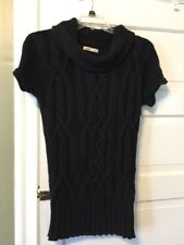 Women's Old Navy Sweater Wool Blend BLACK Cowl Neck Short Sleeve MEDIUM picture