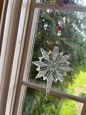 2014 Waterford Crystal Starburst Snow Star Snowflake Ornament 5” x 4” picture