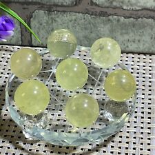 7pcs 19-18mm NATURAL Citrine Crystal sphere ball Orb Gem Stone Gift + base F1 picture