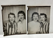 Vintage Photobooth Photo Smiling Women , Short Hair, Fashion 6 x 6 Lot of 2 picture