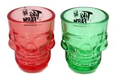 2020 Tiki Farm SKULL Shot Glass Set - 1 Red Skull & 1 Green Skull Shot Glasses picture