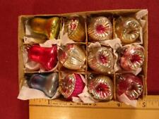 12 VINTAGE MERCURY GLASS FEATHER TREE ORNAMENTS BELLS BASKETS LANTERNS INDENTS picture