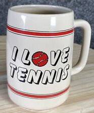 Vintage I Love Tennis 16 ounce Coffee Mug Tea Cup Gift Collectables Russ Berrie picture