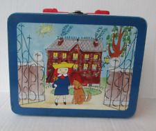 MADELINE LUNCH BOX STORAGE TIN W/ MADELINE STICKERS INSIDE THK9 picture