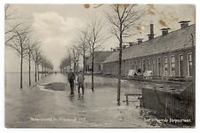 1910 flooded street, Friesland, The Netherlands postcard; Watersnood  picture