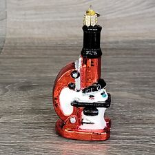 Old World Christmas Microscope Ornament Science School Glass Blown OWC picture