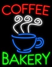 Coffee Bakery Open Neon Light Sign Lamp Glass Wall Space Decor Hanging 20