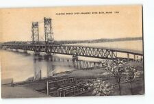 Old Vintage Postcard of CARLTON BRIDGE OVER KENNEBEC RIVER BATH MAINE picture
