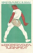 Swiss Federal Gymnastics Festival Event Basel 1912 Karl Ballmer poster postcard picture