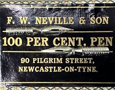 2 Vintage FW Neville & Son 100 Per Cent. Pen Newcastle-On-Tyne Dip Pen Nibs picture