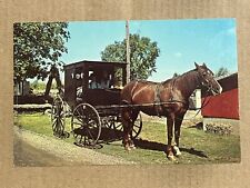 Postcard Illinois IL Arcola Rockome Greetings Amish Family Farm Horse Carriage picture