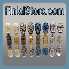 Acrylic Antique Filigree Style Lamp Finials Polished or Antique Brass Bases picture