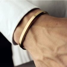 Men's Fashion Jewelry Gold Silver Or Black Cuff Stainless Steel Bracelet picture