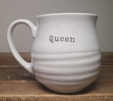 Sheffield Home QUEEN 20 oz Off-White Pink Interior Ribbed Pottery Mug picture