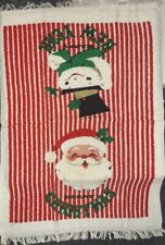 Vintage Christmas Holiday Tea Towel Hand Towel Santa Claus Frosty Snowman picture