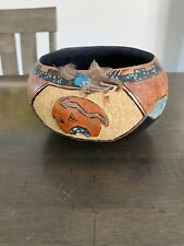 **AWESOME  VINTAGE NATIVE AMERICAN PAINTED GOURD ART picture
