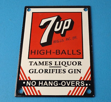 Vintage 7 Up Soda Sign - Porcelain General Store Gas Oil Pump Liquor Sign picture