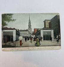 Antique Postcard Boston Massachusetts~Park Street Entrance to Subway Posted 1907 picture