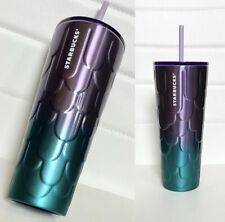 Starbucks 2023 Spring Purple Twilight Ombre Mermaid Scales Stainless Tumbler Cup picture