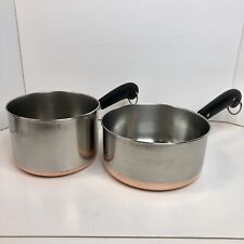 2 Pc Set Revere Ware Copper Bottom 2 Qt Saucepans - NO LIDS picture