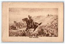 1913 Pony Express Rodeo Wild West Mail Newaygo Michigan MI Antique Postcard picture