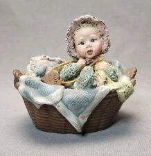 Vintage Sarah's Attic Figurine Limited Edition Baby Tansy Child in Basket 1993 picture
