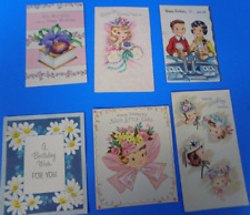 Lot of 6 - Vintage 1960s Greeting Cards BIRTHDAY used picture