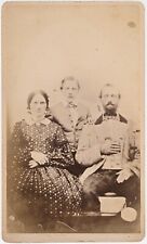 ANTIQUE CDV CIRCA 1870s BETTS FAMILY OF THREE YOUNG SON DANSVILLE NEW YORK picture