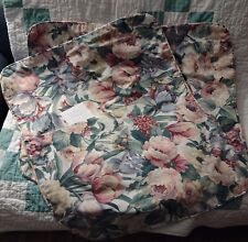 Vintage Croscill ? Arbor Rose 2  Pillow Shams with piping Cottage core flowers picture