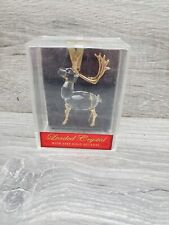 Vtg Crystal 24 Carat Gold Plated Christmas Ornament Reindeer  picture