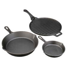 4-Piece Cast Iron Skillet Set with Handles and Griddle Pre-Seasoned 6