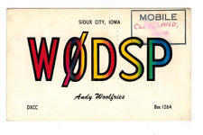 Ham Radio Vintage QSL Card     W0DSP/M 1958   Cleveland, Ohio picture