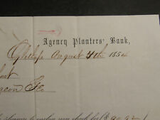ANTIQUE 1854 PAYMENT RECEIPT PLANTERS BANK OGLETHORPE GEORGIA MACON COUNTY picture