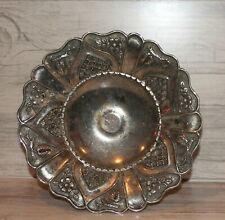 Vintage floral metal pedestal bowl picture